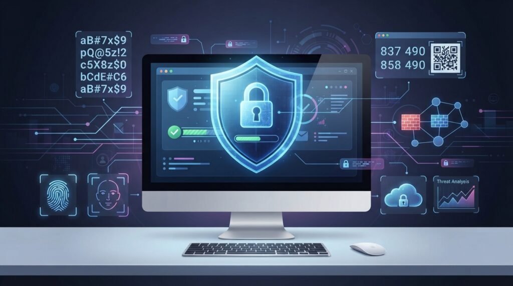 Protecting online accounts with strong passwords and multi-factor authentication