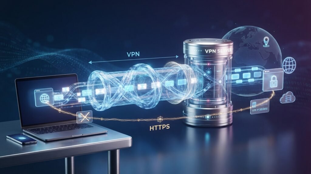 Difference between VPN encryption and HTTPS website encryption